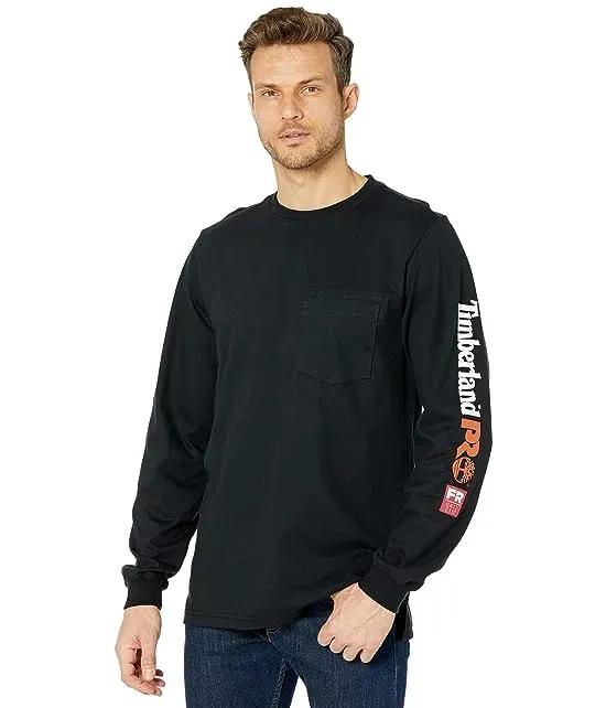 FR Cotton Core Long Sleeve Pocket T-Shirt with Sleeve Logo