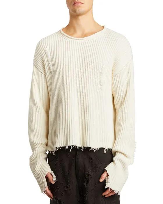 Frayed Crewneck Sweater