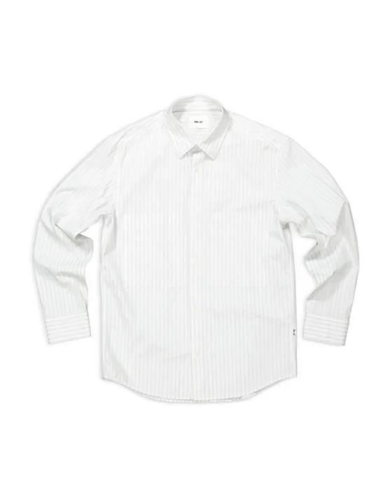 Freddy 5973 Cotton Yarn Dyed Stripe Loose Fit Button Down Shirt 