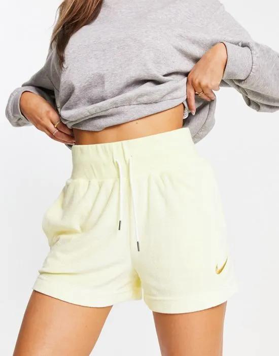 French Terry shorts in yellow
