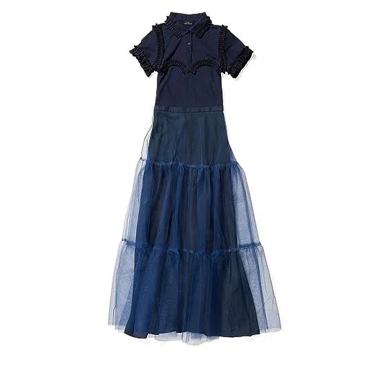 Frill Polo Dress w/ Tulle Skirt