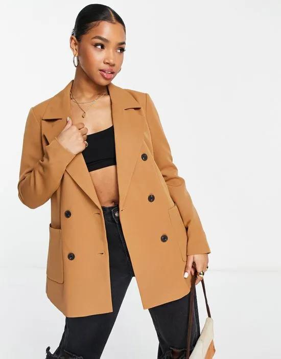 FRSH double breasted blazer in rust