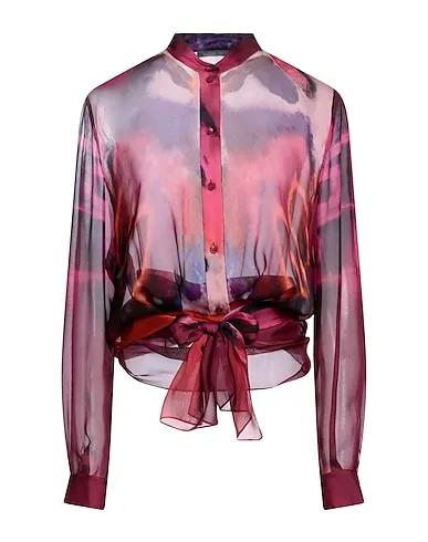 Fuchsia Chiffon Patterned shirts & blouses