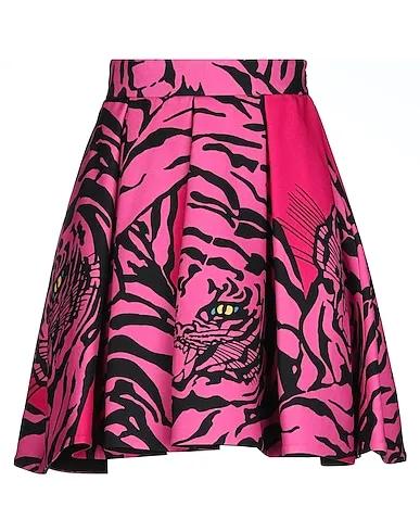 Fuchsia Cool wool Midi skirt