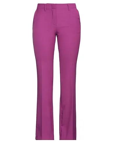 Fuchsia Cotton twill Casual pants