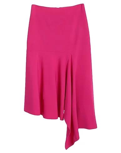 Fuchsia Cotton twill Midi skirt