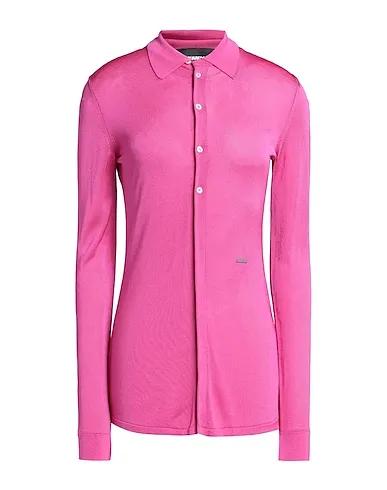 Fuchsia Knitted Solid color shirts & blouses