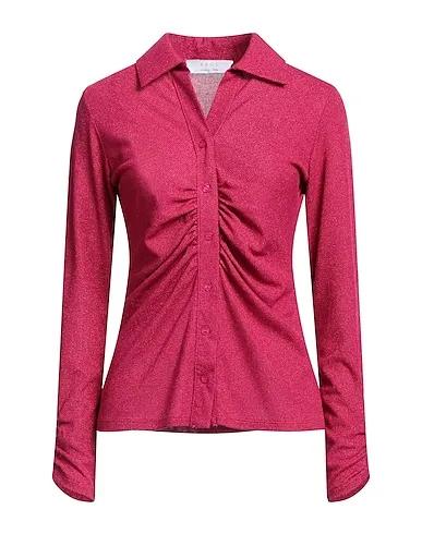 Fuchsia Knitted Solid color shirts & blouses