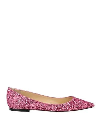 Fuchsia Leather Ballet flats
