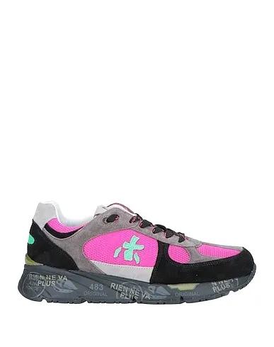 Fuchsia Leather Sneakers