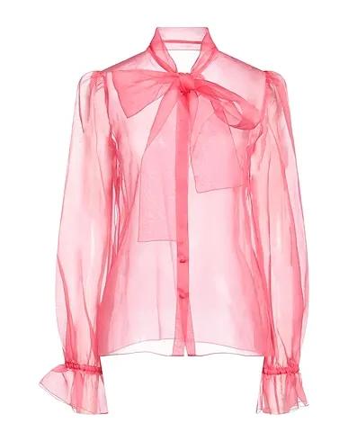 Fuchsia Organza Shirts & blouses with bow