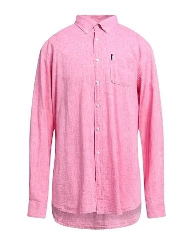 Fuchsia Plain weave Linen shirt