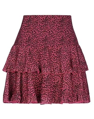 Fuchsia Plain weave Midi skirt