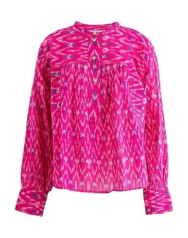 Fuchsia Plain weave Patterned shirts & blouses