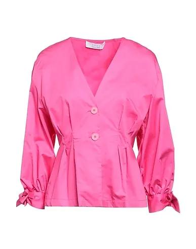 Fuchsia Poplin Solid color shirts & blouses