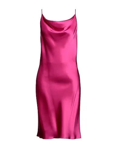 Fuchsia Satin Midi dress