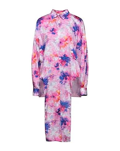 Fuchsia Satin Patterned shirts & blouses