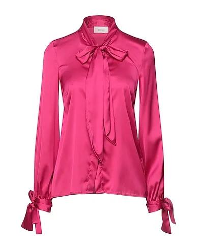 Fuchsia Satin Shirts & blouses with bow