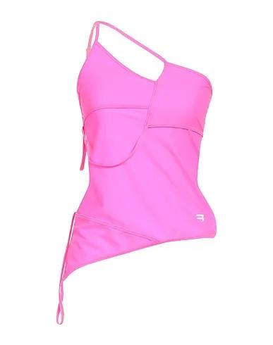 Fuchsia Synthetic fabric One-shoulder top