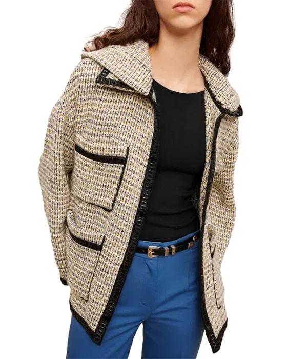 Gakota Embellished Tweed Hooded Jacket