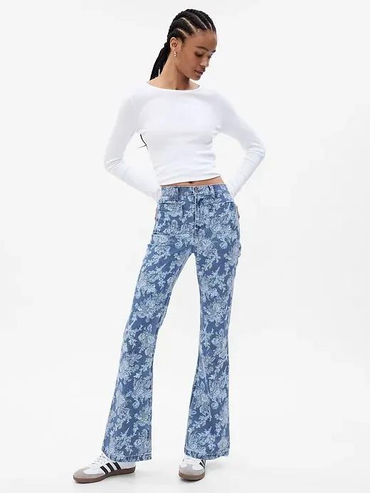 Gap &#215 LoveShackFancy High Rise Floral ‘70s Flare Jeans with Washwell