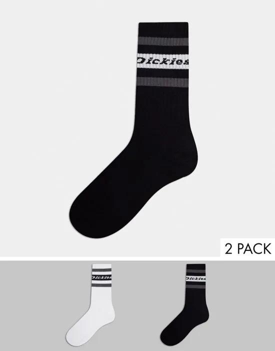 Genola 2-pack socks in black/white