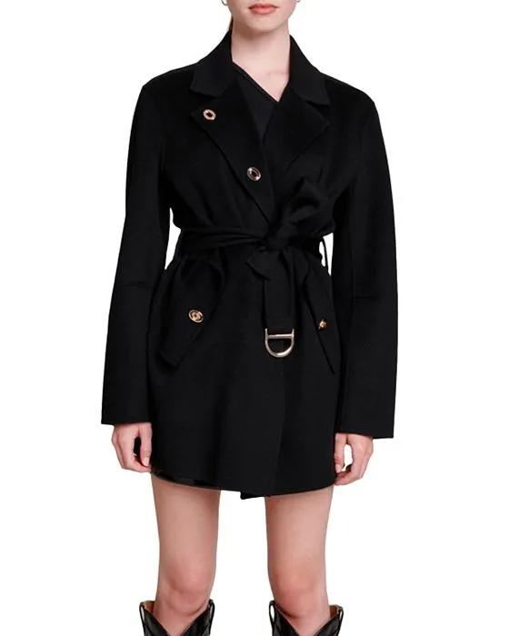 Geovali Belted Tweed Coat 