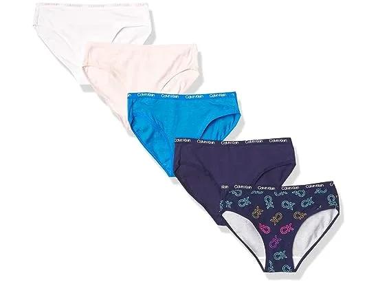 Girls' Underwear Cotton Bikini Panty, 5 Pack