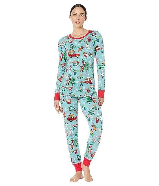Gnome For the Holidays Jersey Pajama Set