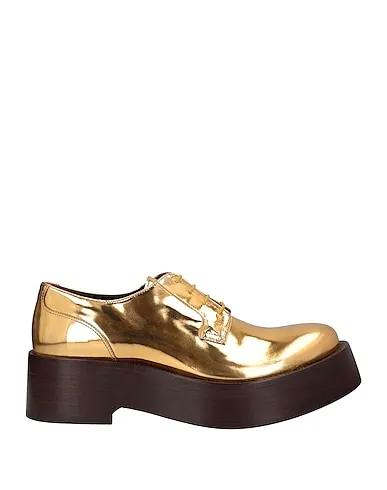 Gold Leather Laced shoes
