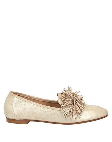 Gold Leather Loafers