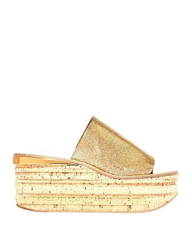 Gold Leather Mules and clogs