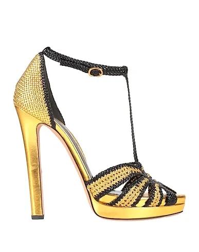 Gold Leather Sandals