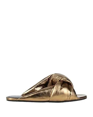 Gold Leather Sandals