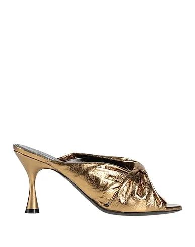 Gold Leather Sandals