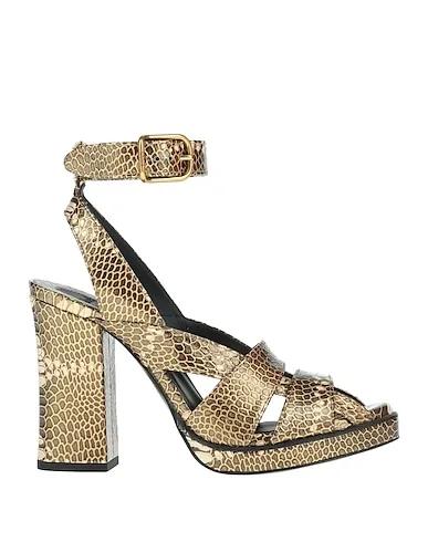 Gold Leather Sandals