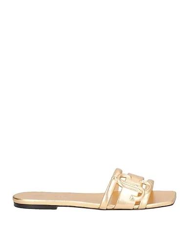 Gold Leather Sandals