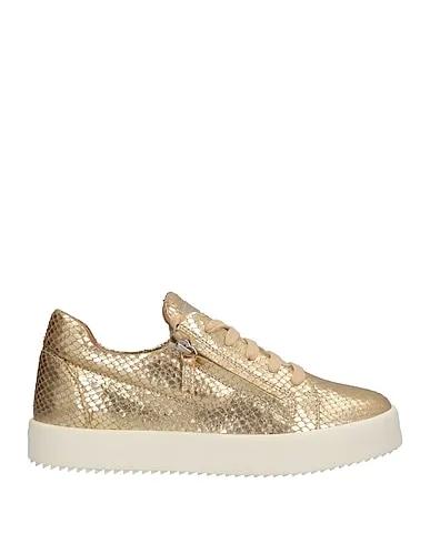 Gold Leather Sneakers