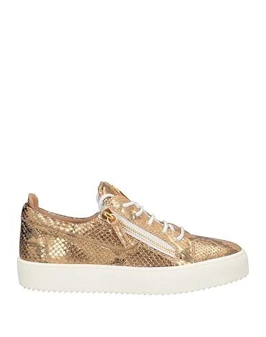 Gold Leather Sneakers
