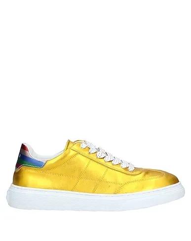 Gold Leather Sneakers