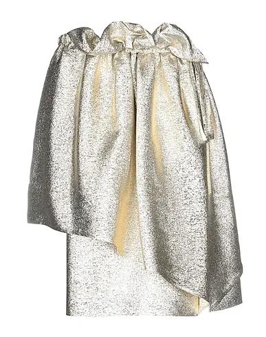 Gold Plain weave Mini skirt