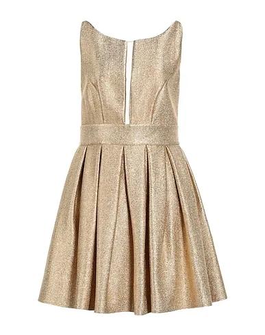 Gold Plain weave Short dress