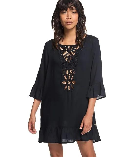 Goldy Soul Long Sleeve Cover-Up Dress