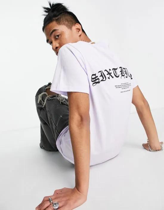 gothic backprint t-shirt in purple