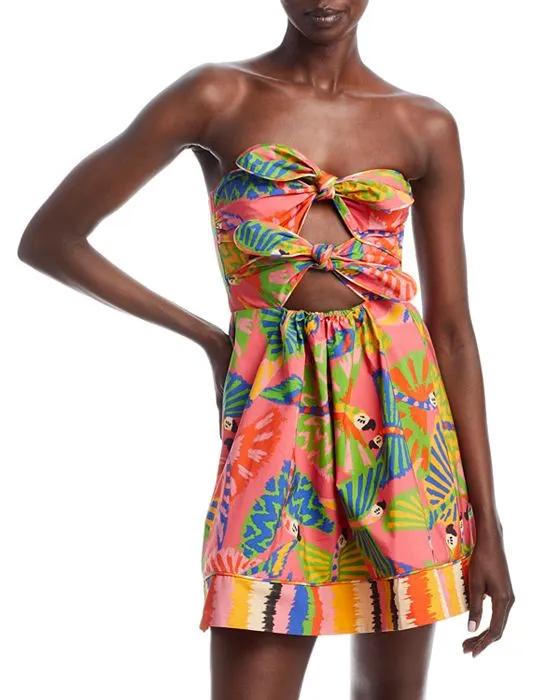 Graphic Macaws Cotton Mini Dress