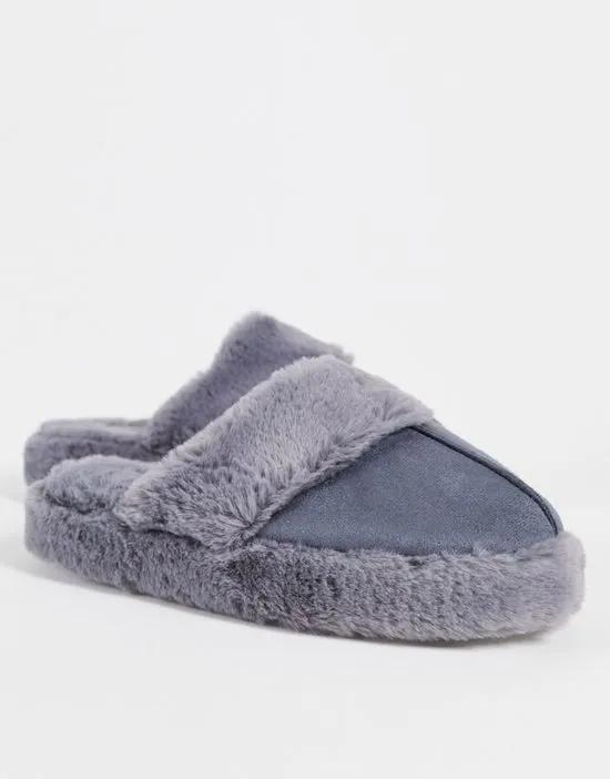 Gray flatform slipper