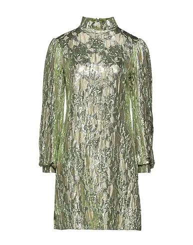 Green Brocade Short dress