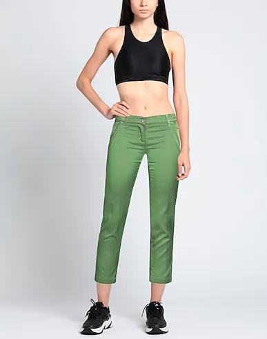 Green Cotton twill Cropped pants & culottes
