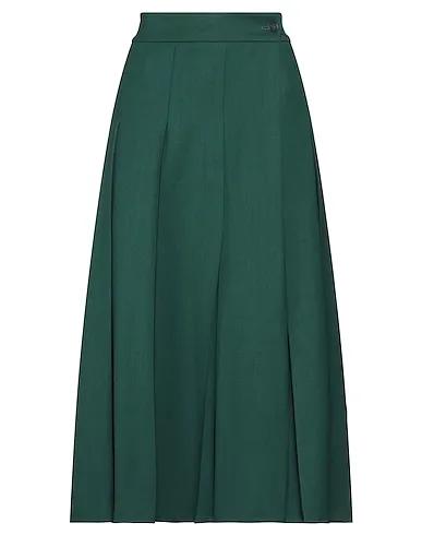 Green Cotton twill Midi skirt