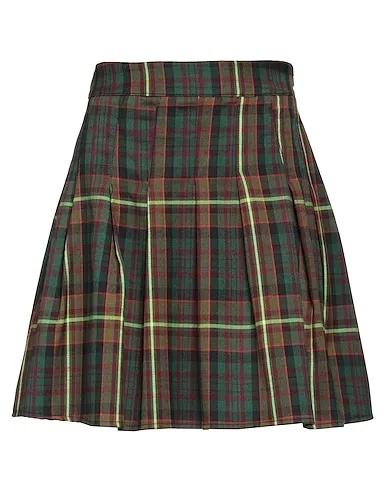 Green Cotton twill Mini skirt